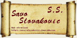 Savo Slovaković vizit kartica